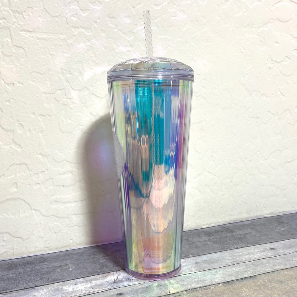NEW Summer 2020 Starbucks Clear Iridescent Tumbler - Picture 4 of 15